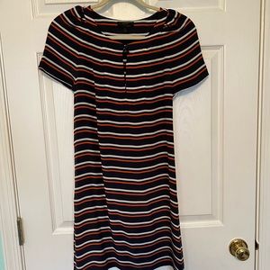 JCrew Navy Dress with Orange & White Stripes